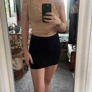 Forever 21 Black Polyester Mini Skirt